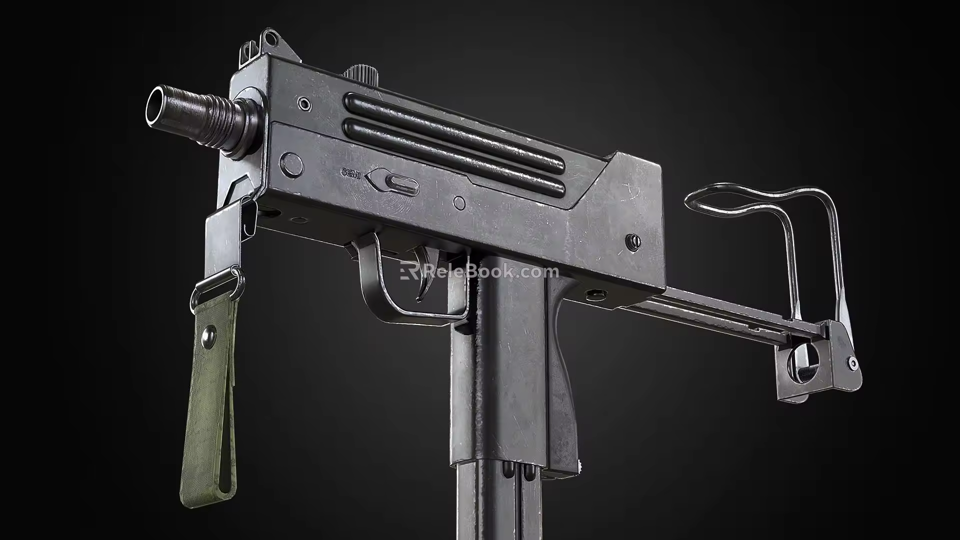 Modern submachine gun MAC10 tactical assault semi-automatic 3d model