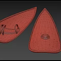 Traditional Teardrop Shaped Weapon Shields with Wooden Frames Red Strap And Metal Dome