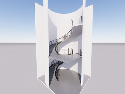 modern revolving staircase model