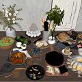 Modern Food Bread West Point Combo 3d model