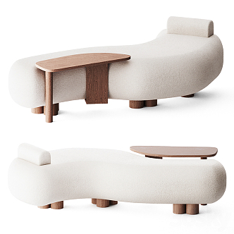 Modern sofa stool fabric shaped sofa 3d model