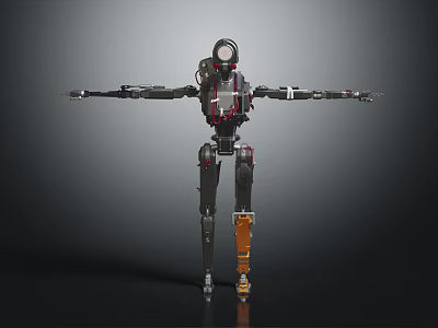 Intelligent Machine With Robotic Limbs Headgear And Extended Arms Structure 3d model