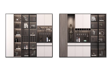 Modern Wine Cabinet Simple Combination 3d model