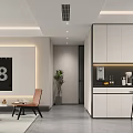 Modern Minimalist Open Plan Living And Dining Area With Cozy Stylish Home Furnishings