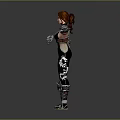 Game Movie Female Warrior Character In Detailed Armored Outfit With Extended Arms