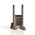 Ancient Building Structure With Stone Pillars Central Frame And Side Stone Slab