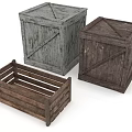 Vintage Wooden Boxes With Different Designs And Rustic Wood Texture For Storage