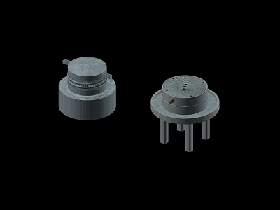 Decorative Gray Garden Ornaments With Round Top Holes And Legged Base Design 3d model