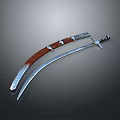 Classic Traditional Scimitar Weapon With Wooden Handle And Sharp Decorative Blade Design