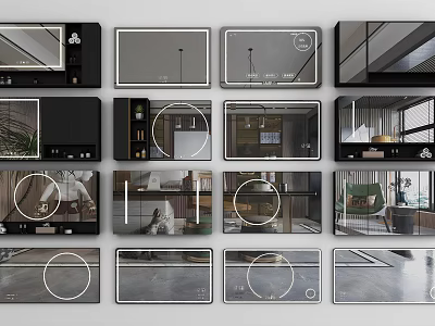 Modern Mirror Designs For Home Interior Decor In Various Room Settings 3d model