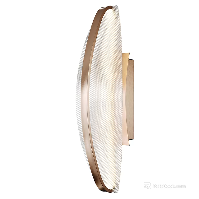 Modern Wall Lamp With Golden Frame Frosted Glass Shade And Warm Light For Home Decor 3d model 