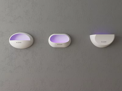 BLOSSOM Wall Mounted Decorative Lights with Purple Illumination and Modern White Design 3d model