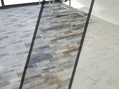 Modern Living Room Floor Tiles With Multicolor Mixed Pattern And Smooth Ceramic Surface 3d model