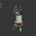 Industrial Submersible Pump With Black Cable And Stable Metal Base Stand
