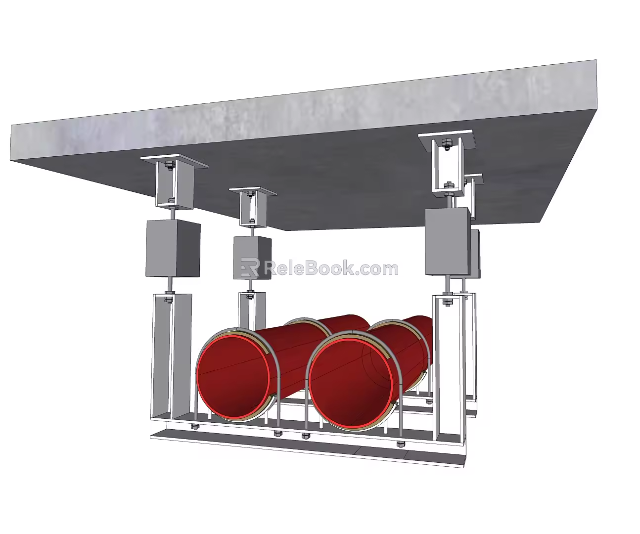 Modern pipeline noise reduction and shock absorption pipeline node 3d model