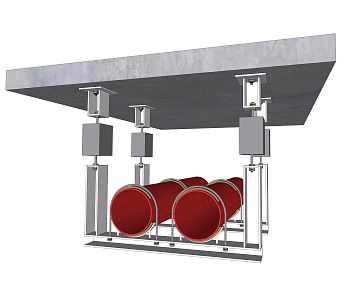 Modern pipeline noise reduction and shock absorption pipeline node 3d model