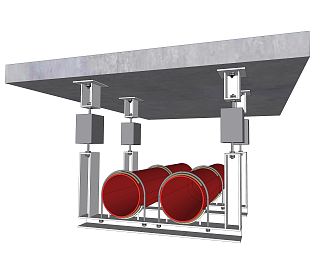 Modern pipeline noise reduction and shock absorption pipeline node 3d model