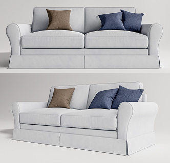 American double sofa 3d model