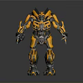 Game Movie Character Yellow Black Robot With Mechanical Armor And Detailed Design