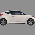 White Modern Sporty Car With Black Roof Sleek Body And Alloy Wheels