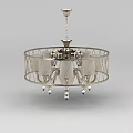 Tech Exhibition Hall Modern Chandelier With Metallic Frame And Crystal Decorations