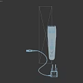 Black Handheld Electric Trimmer With Power Adapter And Charging Cable