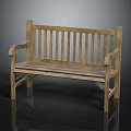 Classic Wooden Outdoor Bench With Armrests Ideal For Garden Patio Seating Area
