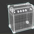 Black Portable Guitar Amplifier With Control Knobs Handle And Textured Surface