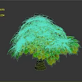 3D Rendered Tree with Green and Yellow Leaves and Brown Trunk in Lush Foliage