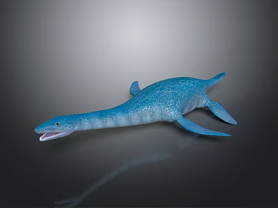 3D Rendered Blue Aquatic Dinosaur Model With Long Neck And Flippers 3d model