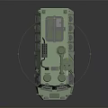 Green Military Armored Vehicle With Six Wheels Turret And Machine Gun