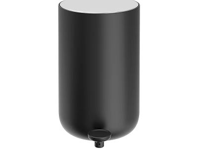 Public Trash Can With Black Cylindrical Design And White Lid For Outdoor Use 3d model