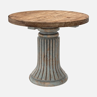 Chinese Style Outdoor Round Table Garden Layout Outdoor Courtyard Table Outdoor Villa Teak Table Balcony Terrace Round Table 3d model