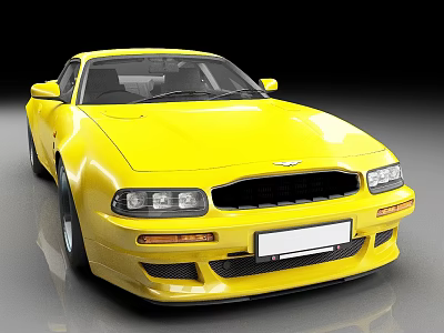 Yellow Sports Car Featuring Sleek Front Design Modern Headlights And Shiny Exterior 3d model