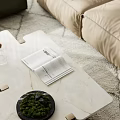 Modern Open Living And Dining Room With Sofa Coffee Table And Natural Light