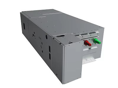 Gray Industrial Electrical Device With Red And Green Switches And Vent Openings 3d model