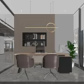 Modern Conference Room Interior With Large Screen Long Conference Table And Comfortable Chairs