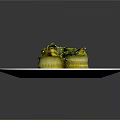 Fresh Green Vegetable Rolls Garnished With Herbs And Yellow Sauce On White Plate