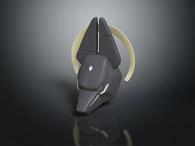 Sleek Modern Sculptural Furniture Accent With Curved Geometric Design And Reflective Surface 3d model