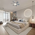 Modern Kids Bedroom Interior With Bed Soccer Ball And Study Desk