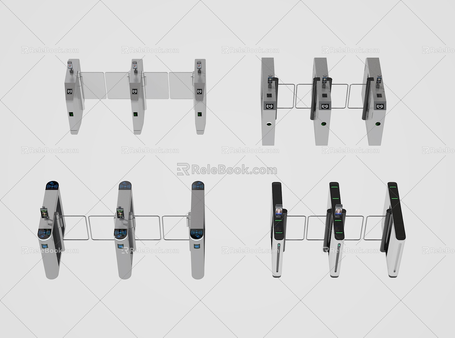 Modern gate gate gate machine induction door automatic door gate 3d model