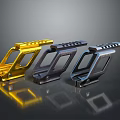 Gold Dark Gray Silver Sleek Slotted Metal Brackets For Equipment Installation
