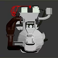 Toyota Automotive Mechanical Component With Red Cables White Body Connector Design