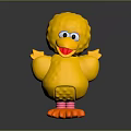 Yellow Honeycomb Textured Chicken Toy With Blue Eyes Pink Feet And Open Arms