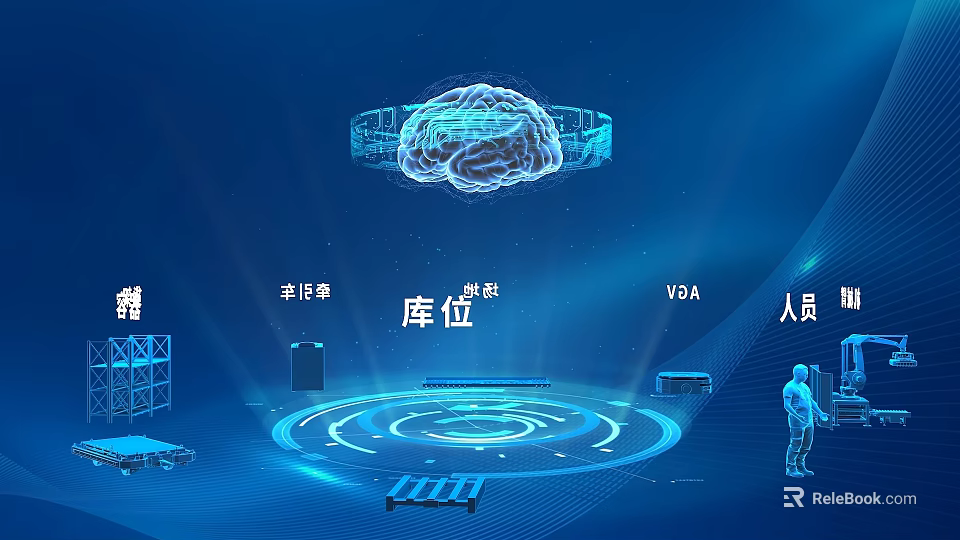 Smart Industrial Factory With Warehouse Location Management Thermal Equipment And Personnel Operation 3d model 