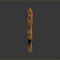 Decorative Shield Design With Spiked Edges Green Gem Center And Red Gold Details