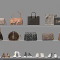 Stylish Handbags Displayed On Shelves With Various Colors And Different Designs