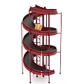 Industrial Spiral Conveyor System With Multi Layer Red Structure For Material Handling