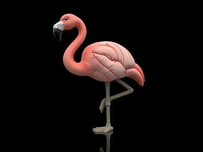 Pink Inflatable Flamingo Decoration for Outdoor Party Events with Realistic Design 3d model