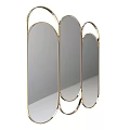 Modern Luxury Gold Frame Multi Panel Mirror for Interior Decorative Design 3d model
